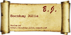 Bocskay Júlia névjegykártya
