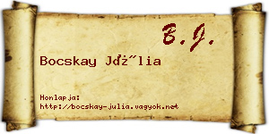 Bocskay Júlia névjegykártya